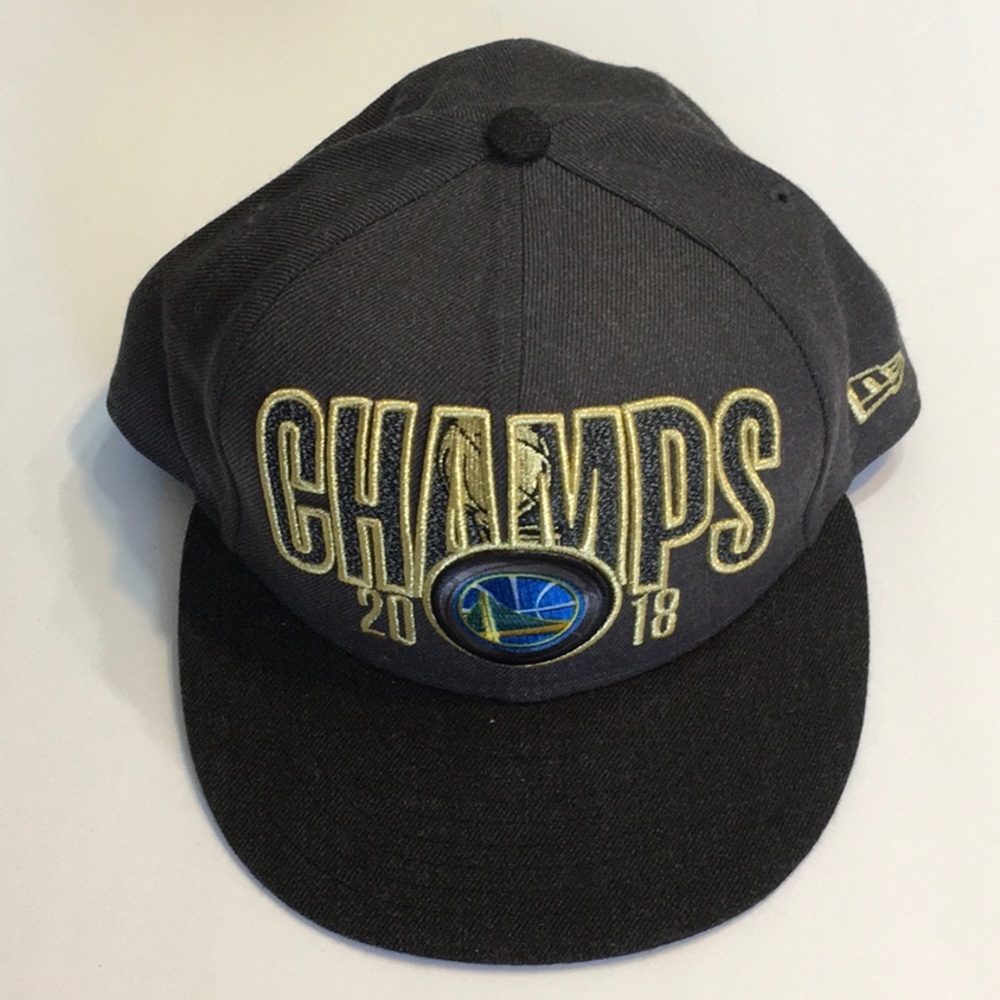NBA Golden State Warriors ‘CHAMPS 2018’  New Era SnapBack Hat.